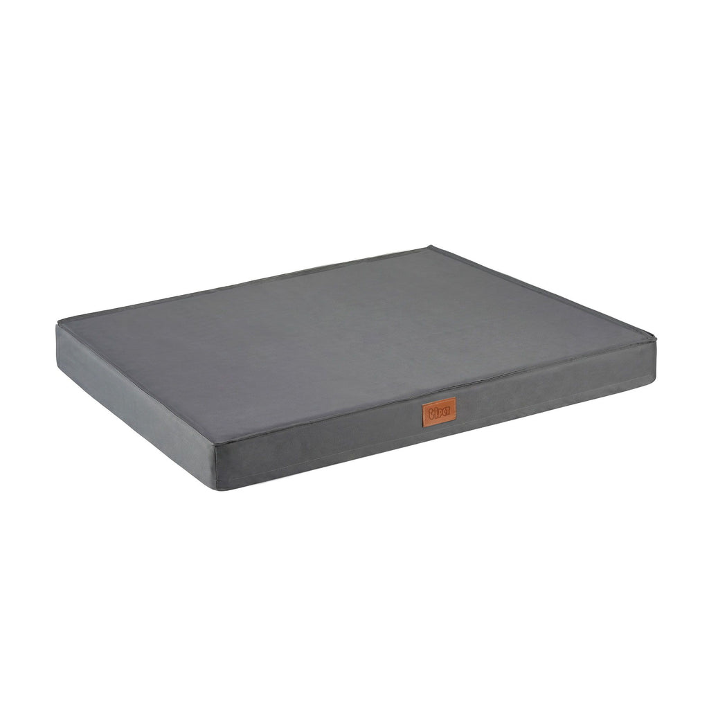 Orthopedic Egg-Crate Foam Dog Bed — Water-Resistant, Large (Grey)