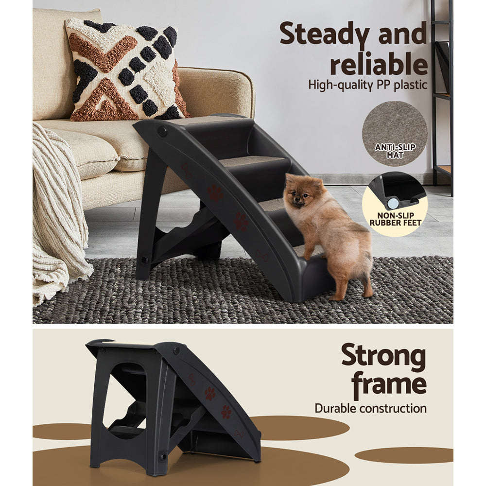 Foldable Pet Ramp Stairs — For Bed, Sofa & Car