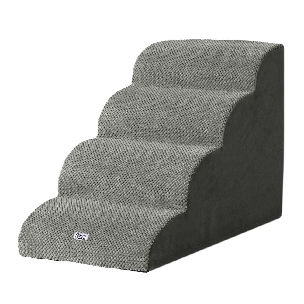 4-Step Foam Pet Stairs — Non-Slip Steps for High Beds