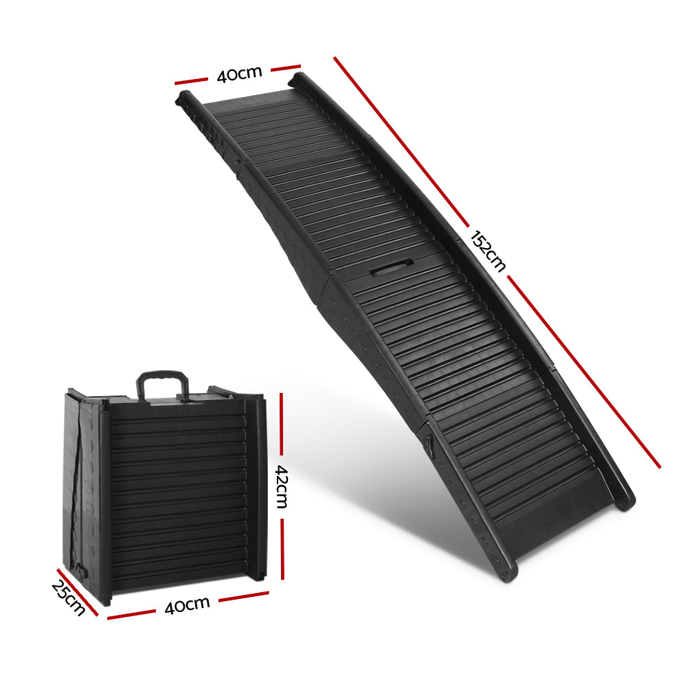Foldable Dog Car Ramp — Pet Stairs for SUVs & Utes