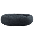 Calming Donut Dog Bed — Extra Large Plush, 110cm (Dark Grey)