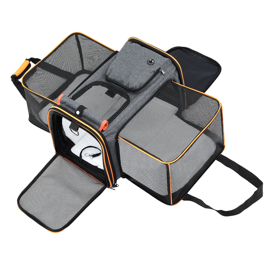 Expandable Pet Carrier Bag — Foldable Travel Carrier for Cats & Small Dogs