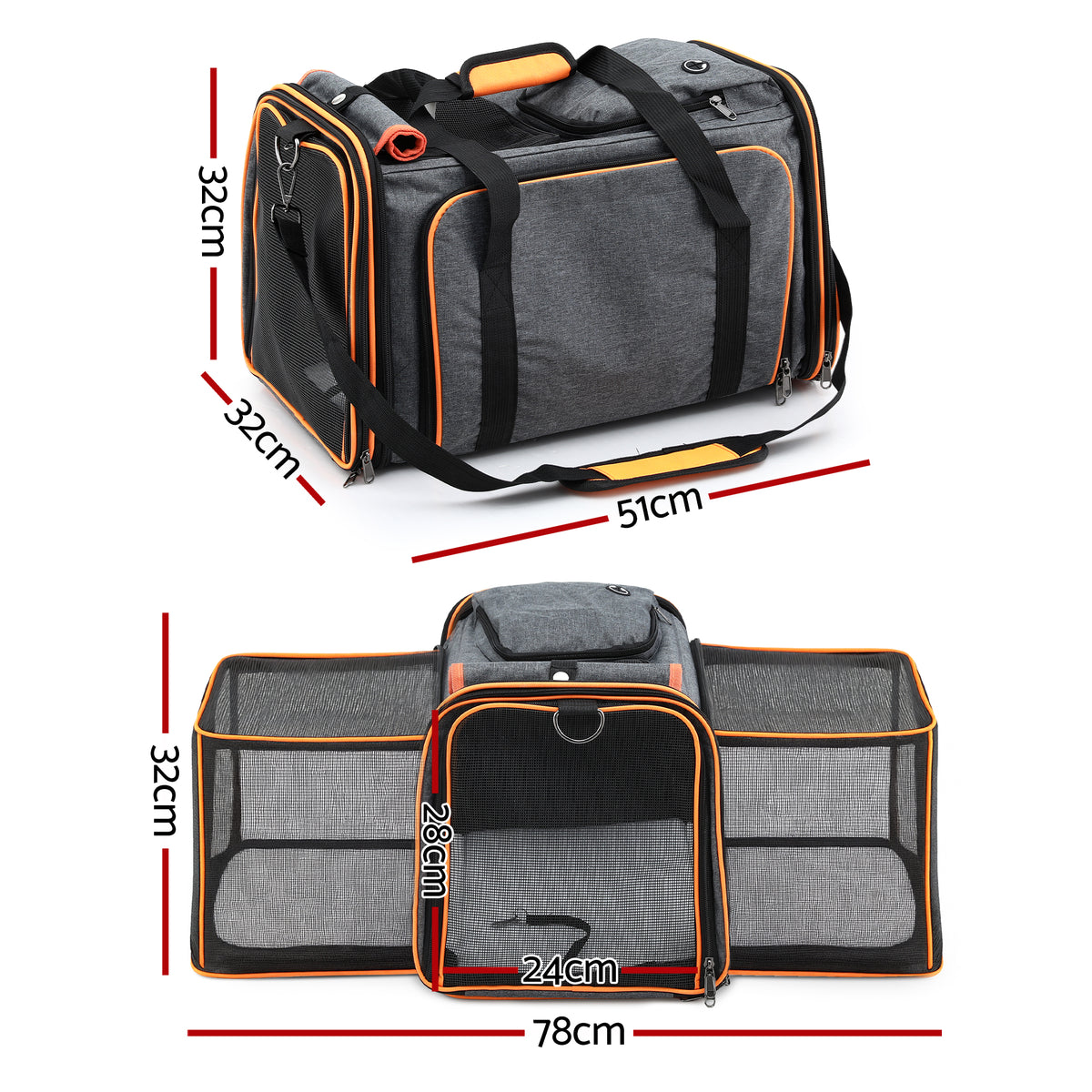 Expandable Pet Carrier Bag — Foldable Travel Carrier for Cats & Small Dogs