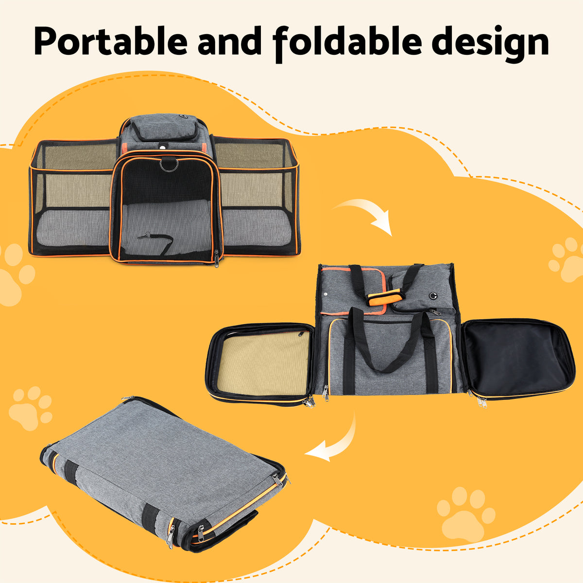Expandable Pet Carrier Bag — Foldable Travel Carrier for Cats & Small Dogs