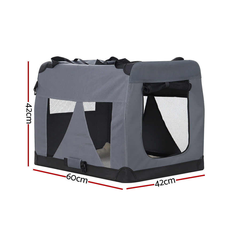 Soft Pet Travel Crate — Foldable Carrier, Medium 60cm