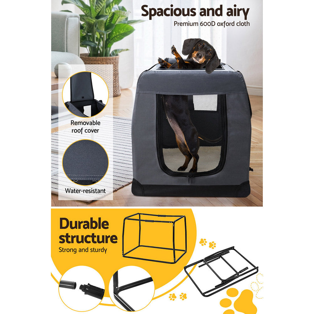 Soft Pet Travel Crate — Foldable Carrier, Medium 60cm