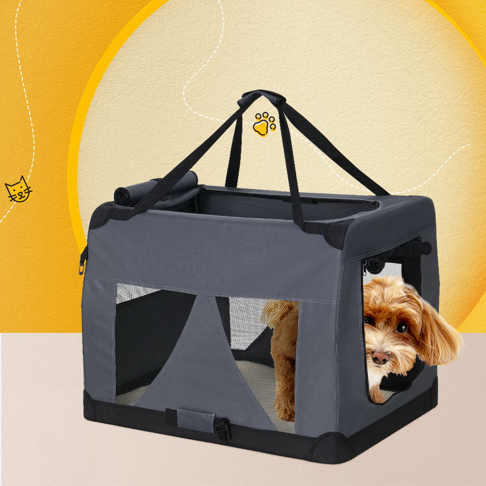 Soft Pet Travel Crate — Foldable Carrier, Medium 60cm