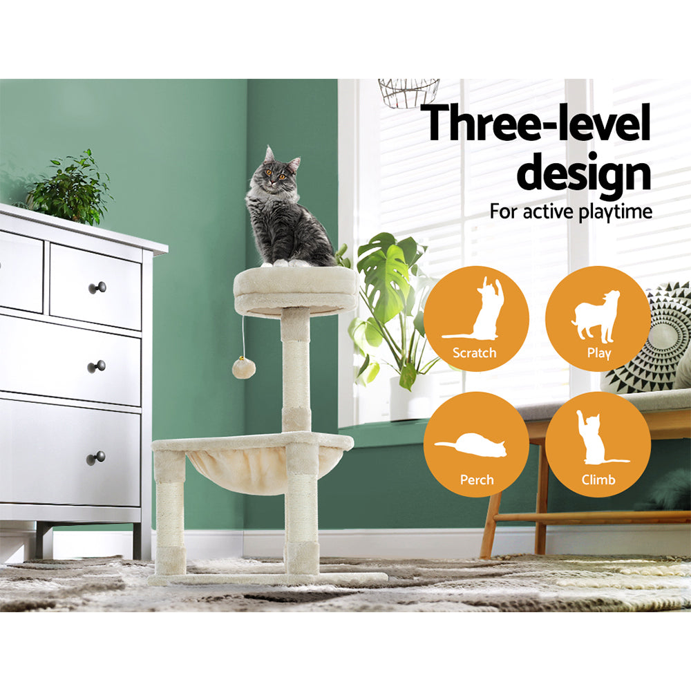 Compact Cat Tree 69cm — Scratching Post with Perch & Condo
