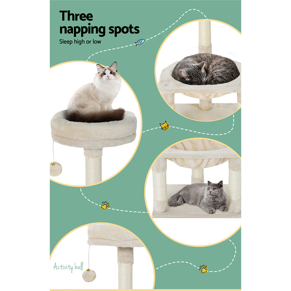 Compact Cat Tree 69cm — Scratching Post with Perch & Condo
