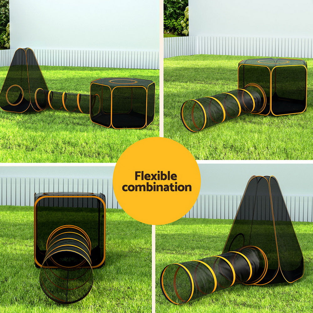 6-in-1 Pet Playpen — Cat House, Tent & Tunnel Activity Centre