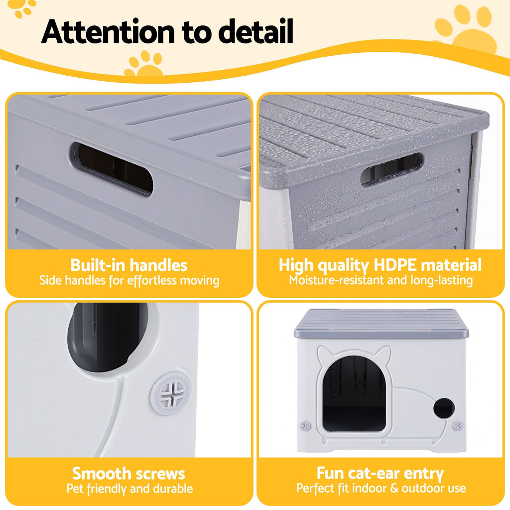Weatherproof Outdoor Cat House — Stackable Insulated Shelter
