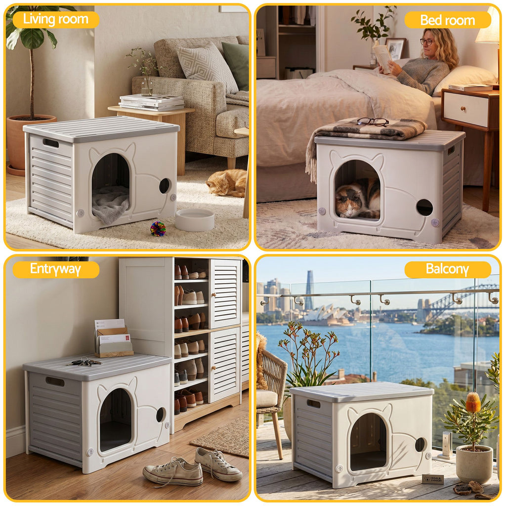 Weatherproof Outdoor Cat House — Stackable Insulated Shelter