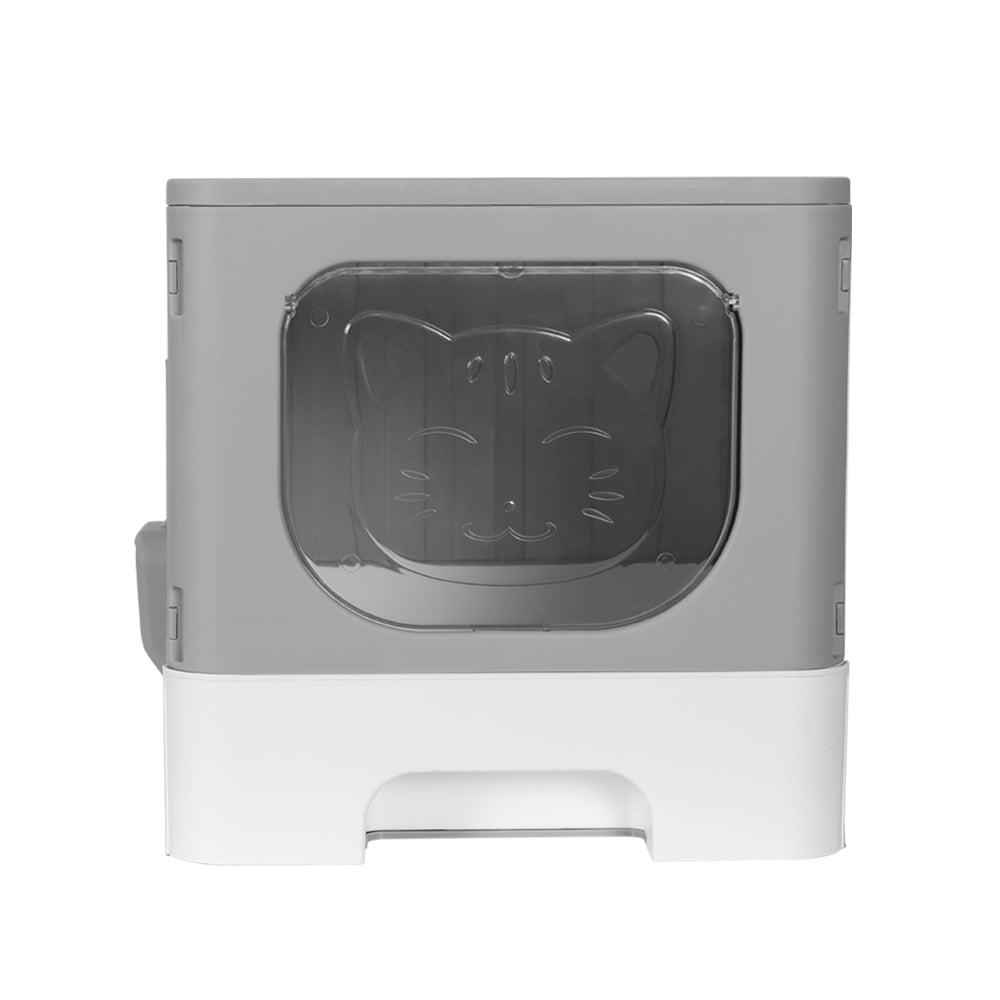 Foldable Hooded Cat Litter Box — Large Enclosed Tray