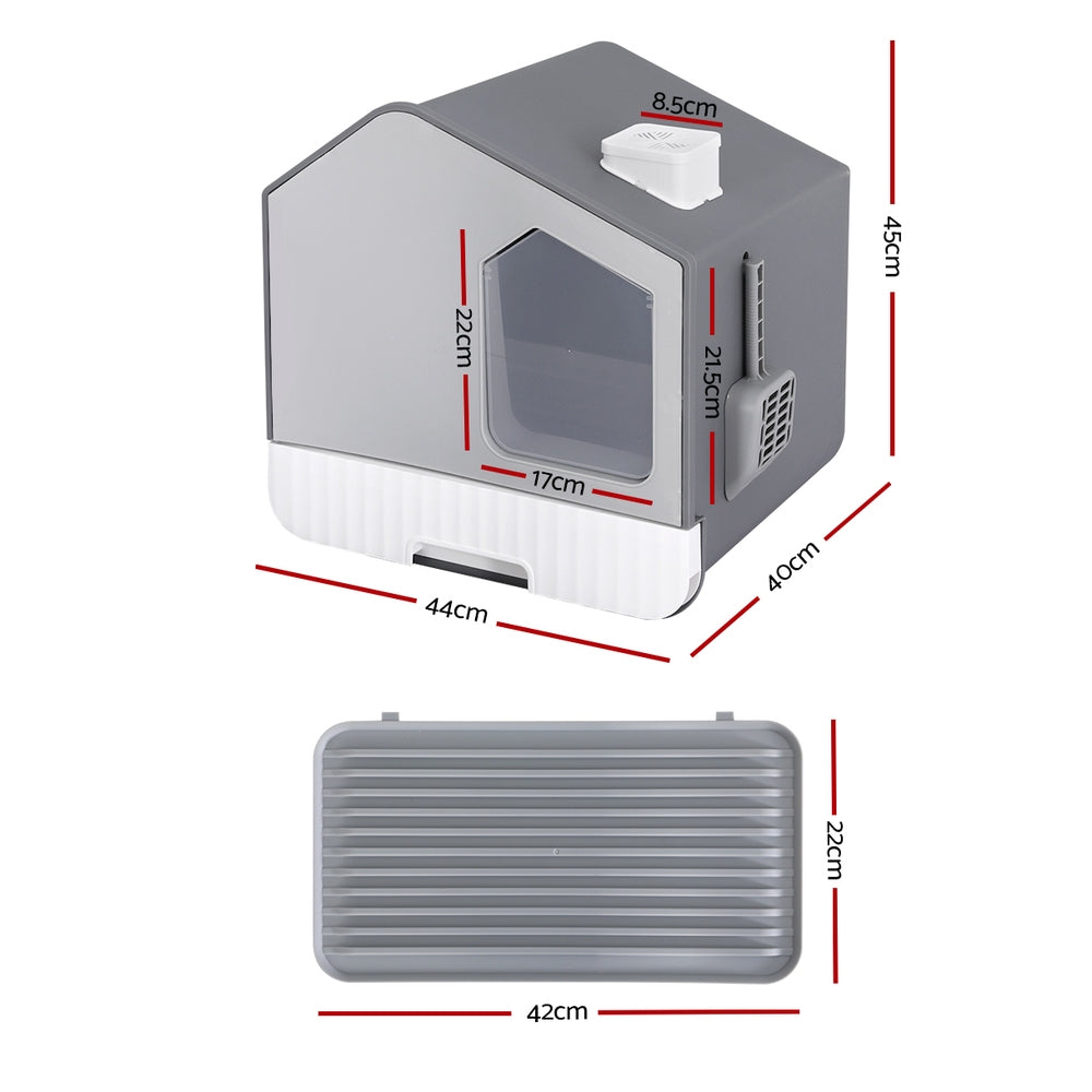 Enclosed Cat Litter Box with Lid — Large, Odour-Control Hood