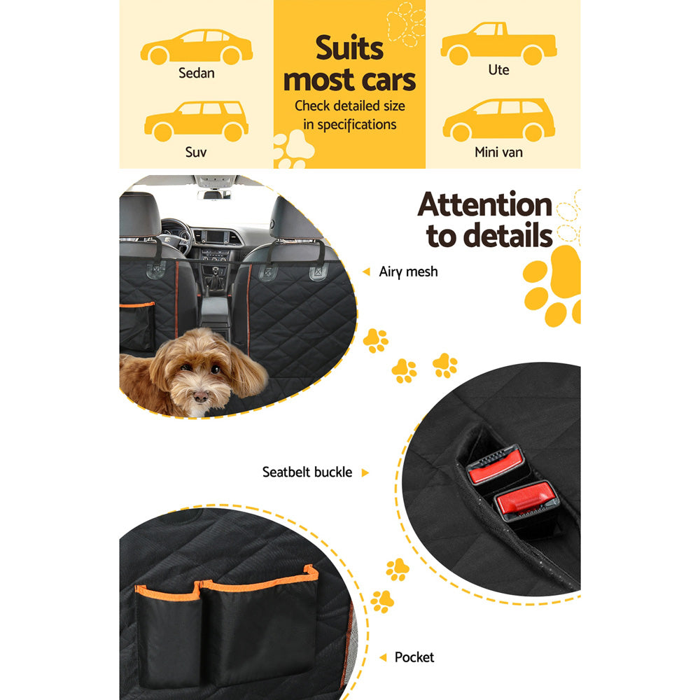 Waterproof Dog Car Seat Cover — Back Seat Hammock with Mesh Window