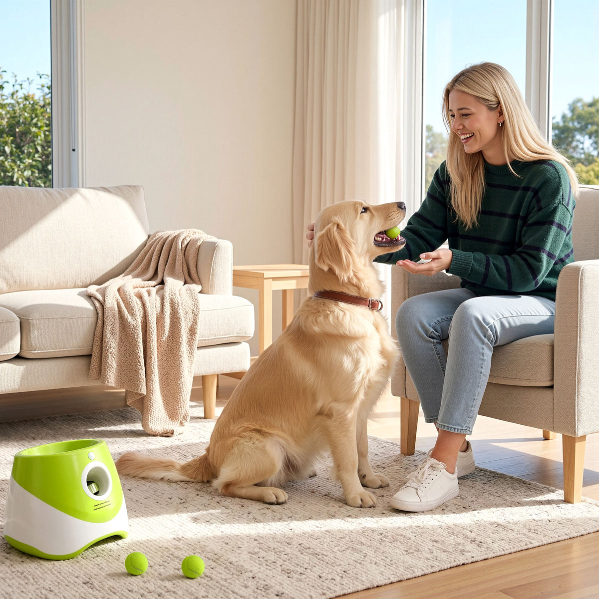 Automatic Dog Ball Launcher — 6 Balls, 3/6/9m Throw Distance