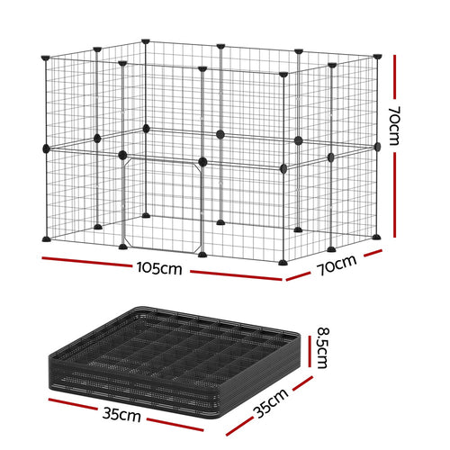 20-Panel Metal Dog Playpen — Foldable Puppy Exercise Pen