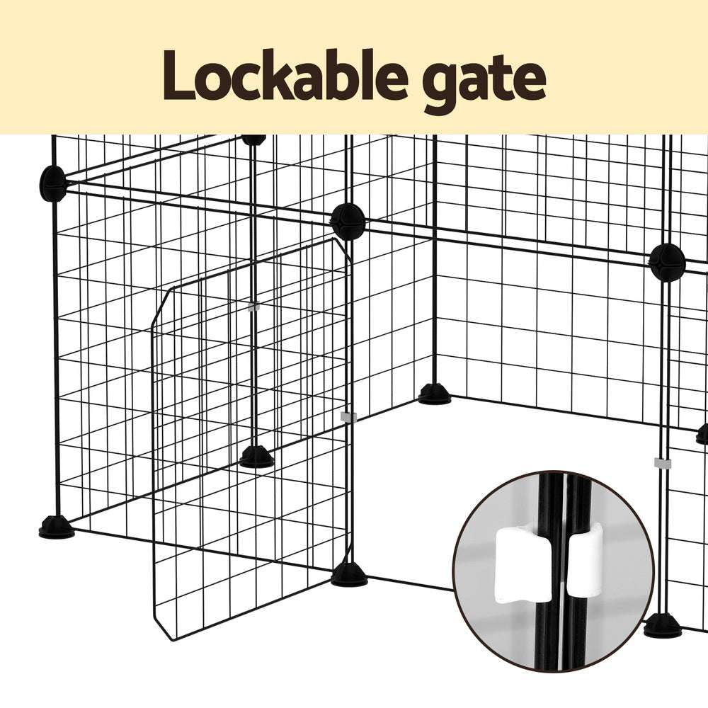 20-Panel Metal Dog Playpen — Foldable Puppy Exercise Pen
