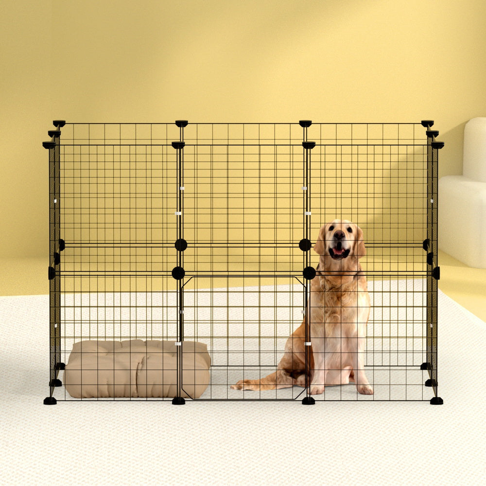 20-Panel Metal Dog Playpen — Foldable Puppy Exercise Pen