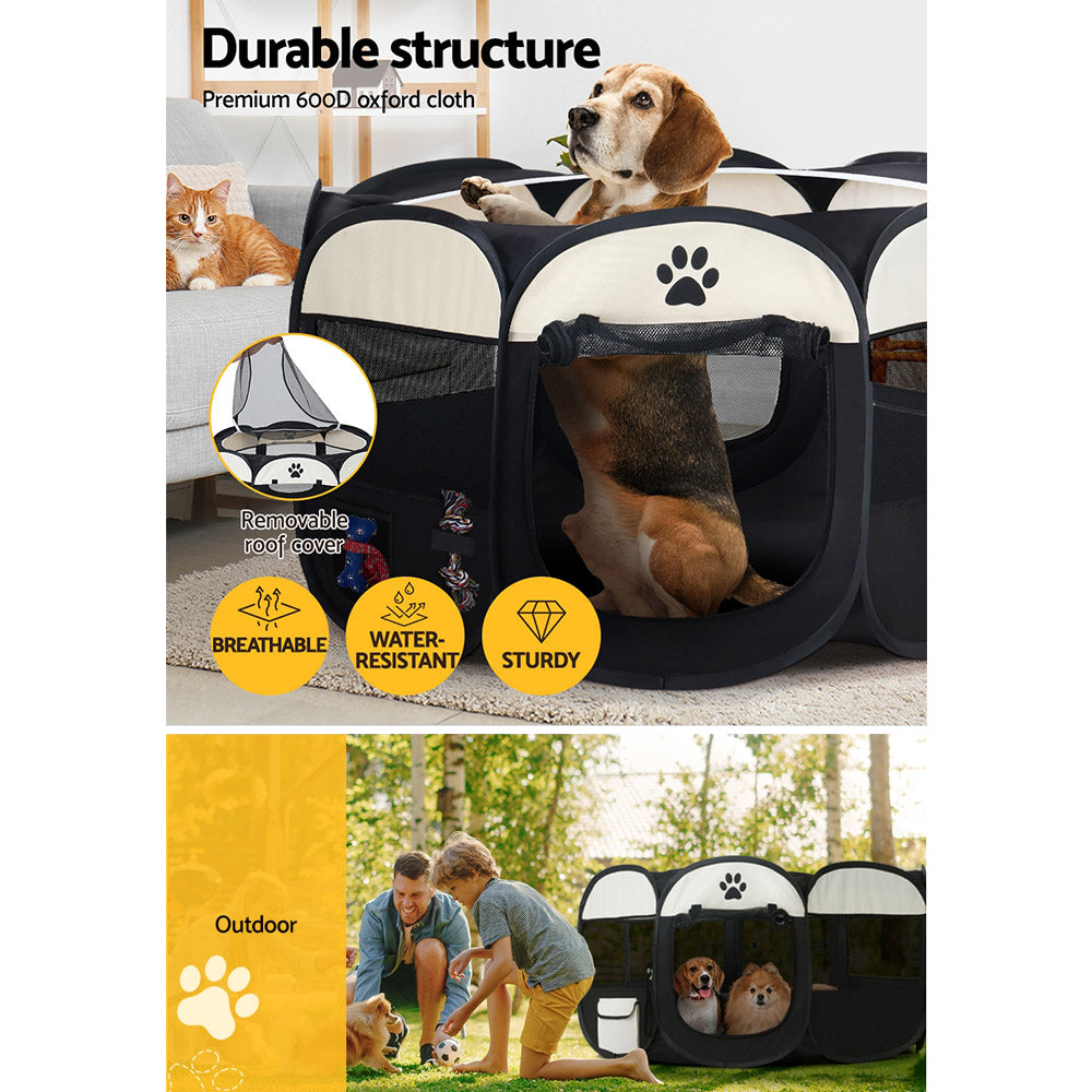 Pop-Up Dog Playpen Tent — Portable Pet Fence, 3XL