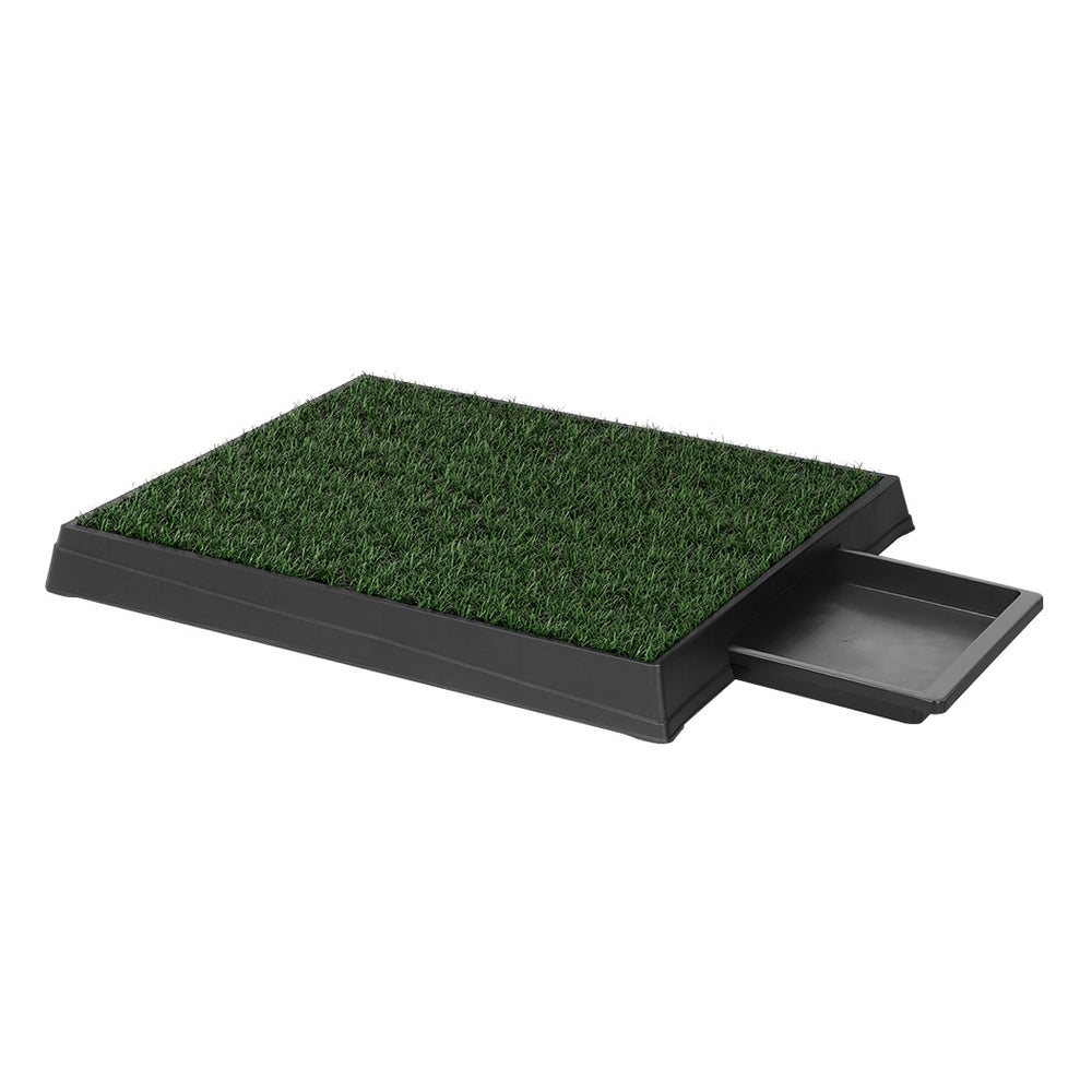 Indoor Dog Grass Potty — Portable Toilet Tray with Artificial Turf