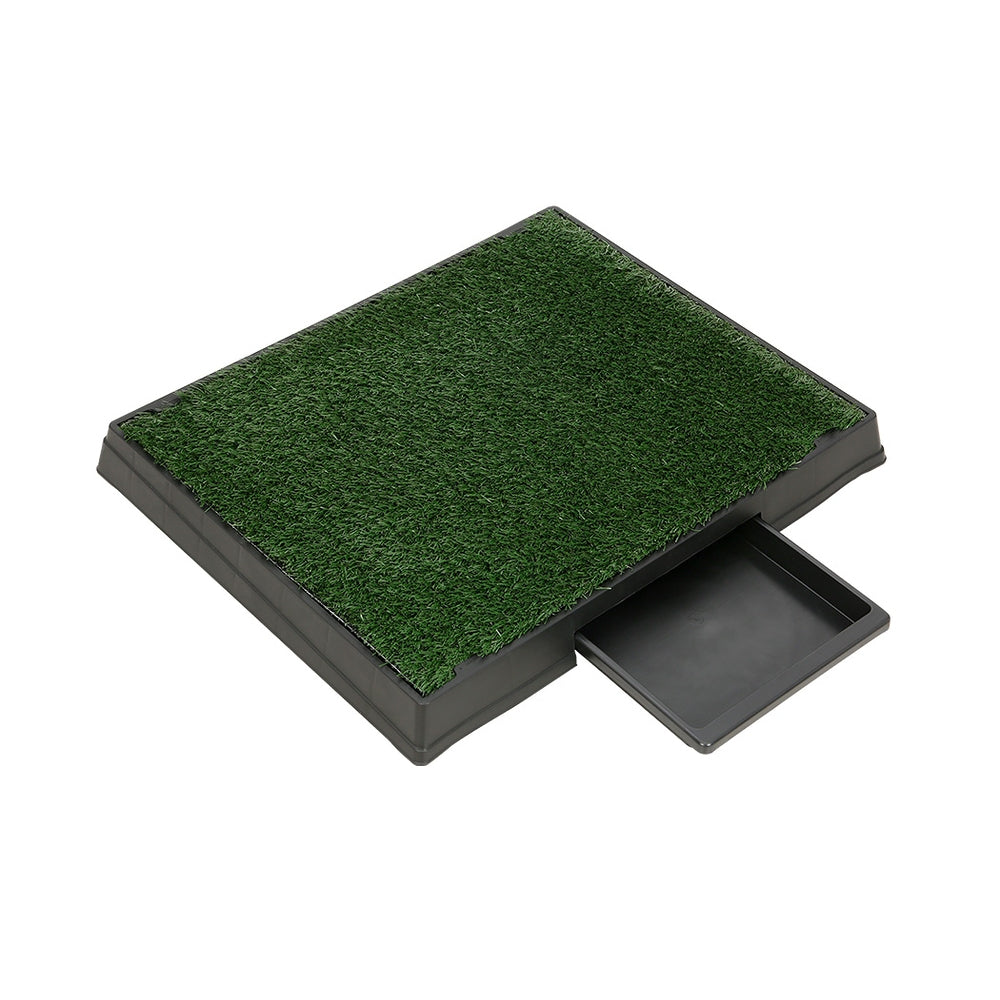 Indoor Dog Grass Potty — Portable Toilet Tray with Artificial Turf
