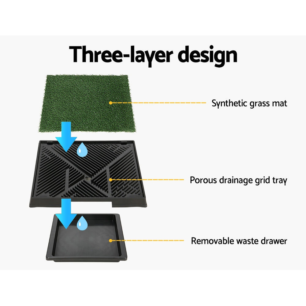 Indoor Dog Grass Potty — Portable Toilet Tray with Artificial Turf