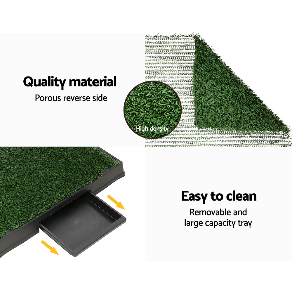 Indoor Dog Grass Potty — Portable Toilet Tray with Artificial Turf