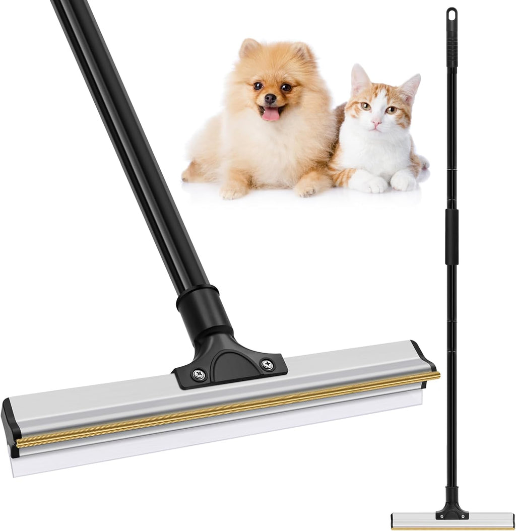 Pet Hair Remover Broom — Long-Handle Reusable Fur & Lint Rake