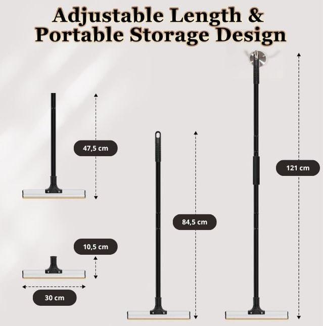 Pet Hair Remover Broom — Long-Handle Reusable Fur & Lint Rake