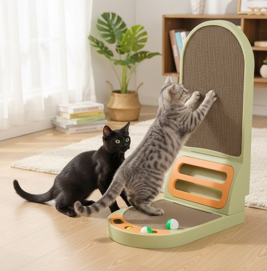 Vertical Cat Scratching Board — Durable Corrugated Wall Scratcher