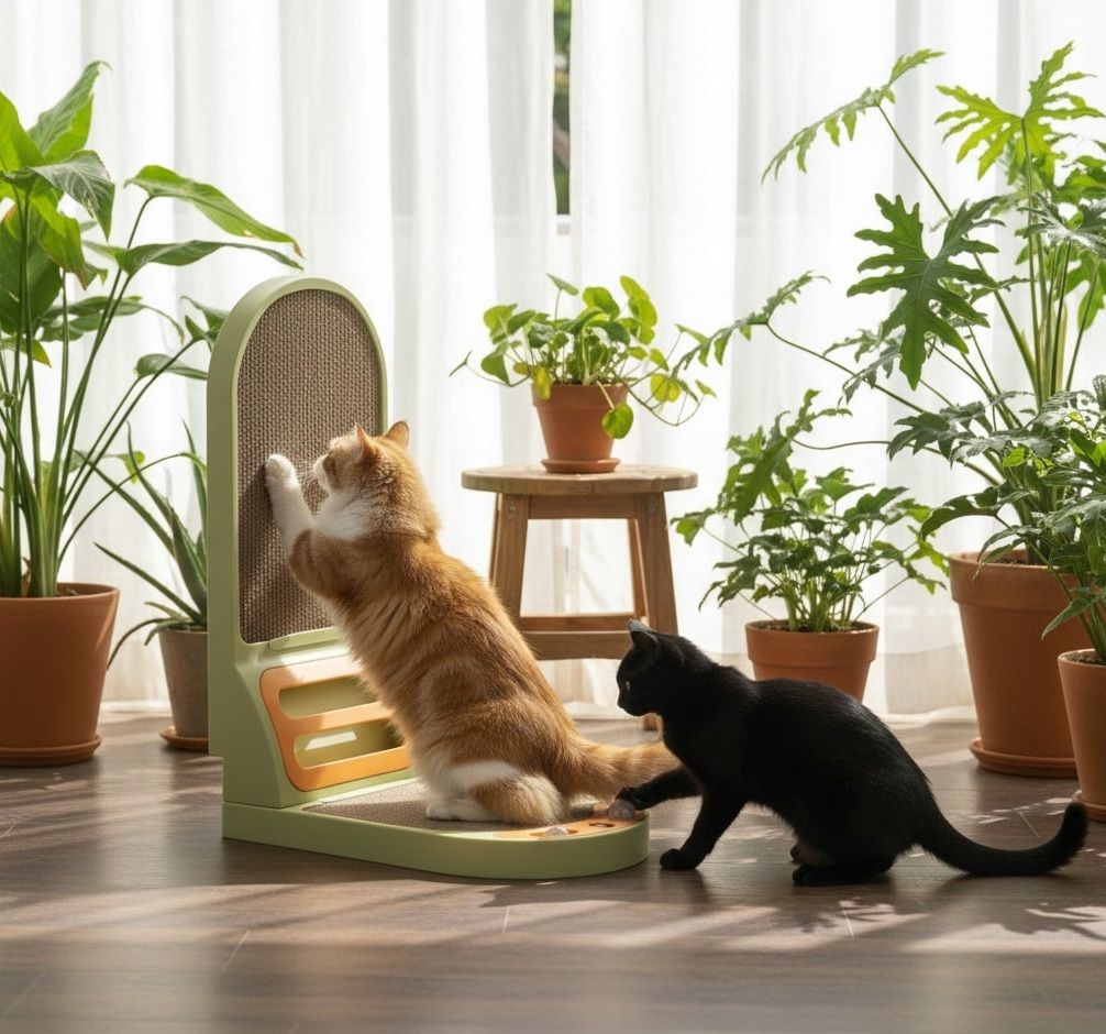 Vertical Cat Scratching Board — Durable Corrugated Wall Scratcher