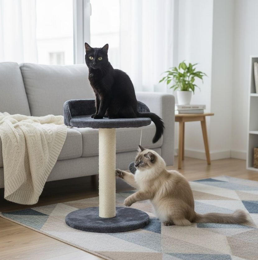 Cat Tree Tower with Plush Perch, Condo & Scratching Posts