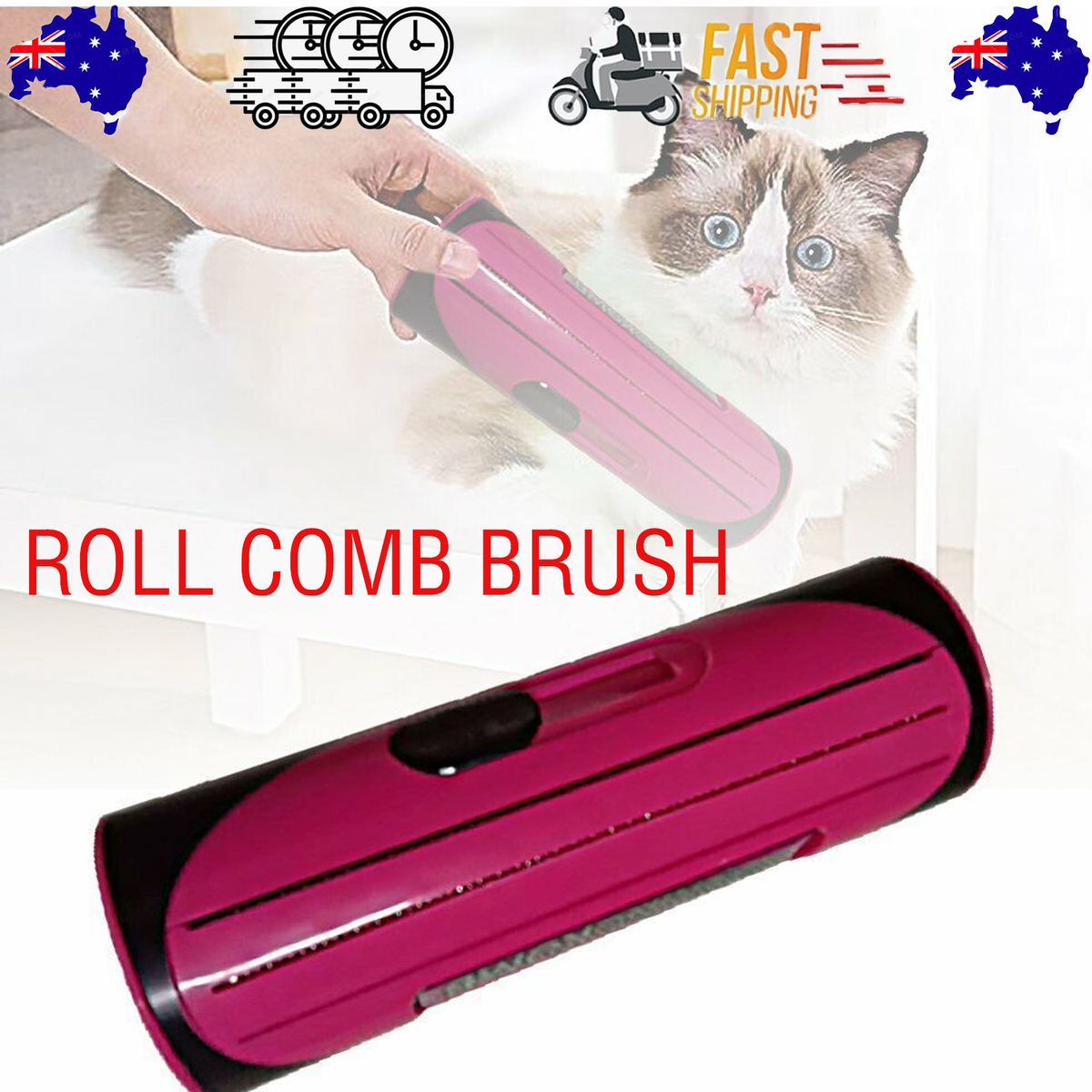Deshedding Roller Comb — Pet Fur Trimmer & Undercoat Rake