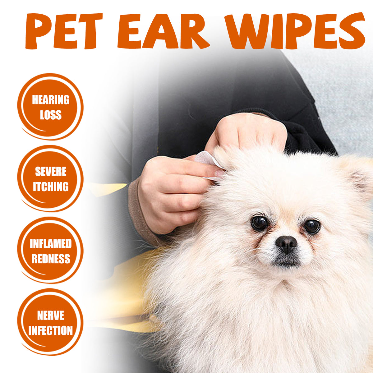 Pet Ear Cleaning Wipes — Gentle Deodorising Wipes for Dogs & Cats