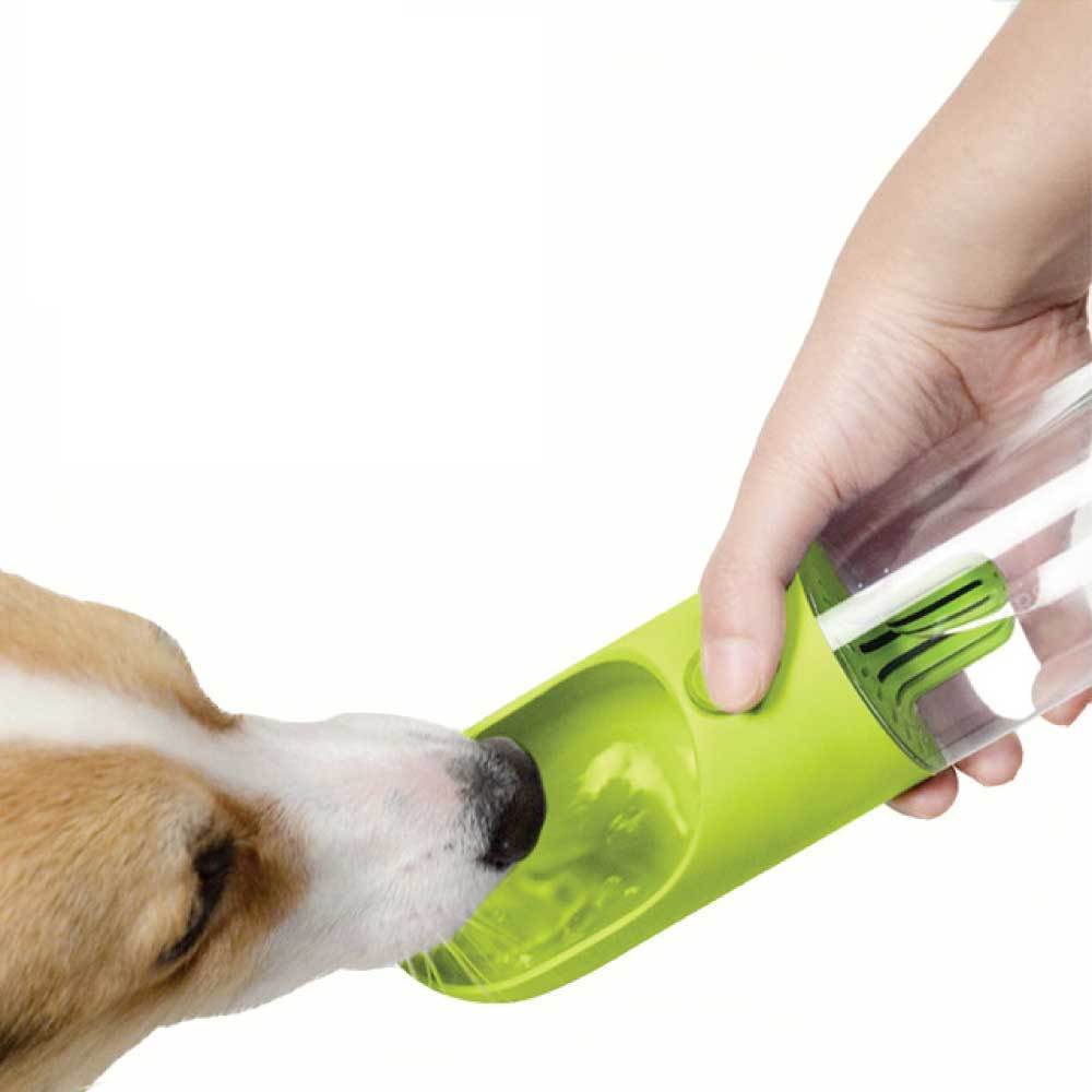 Portable Dog Water Bottle with Filter — 380 ml Travel Bowl