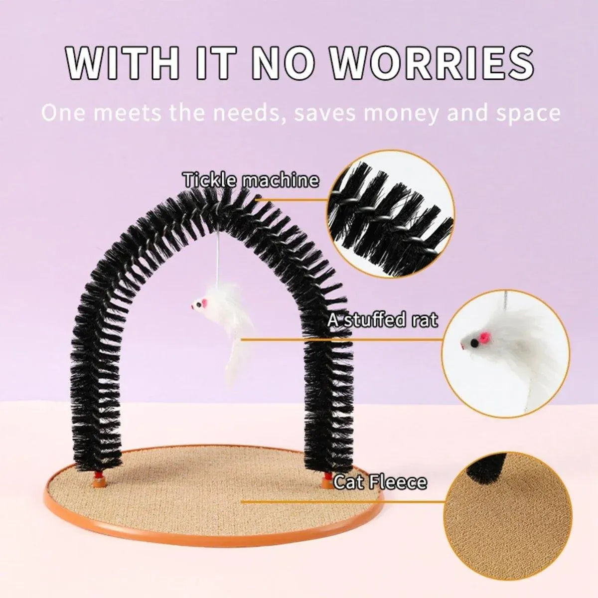 Arch Self-Groomer for Cats — Scratching & Massage Brush