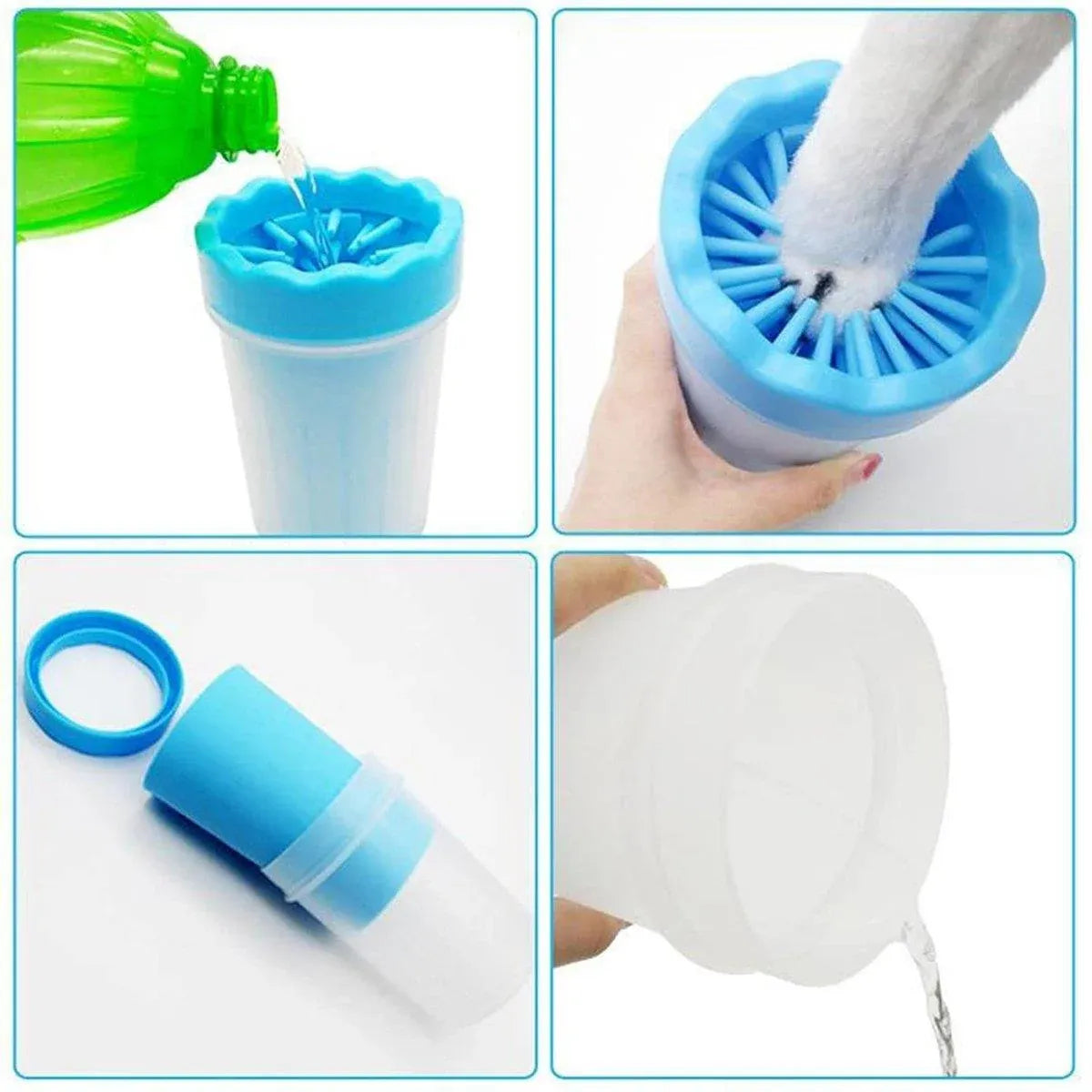 Dog Paw Cleaner Cup — Silicone Bristle Paw Washer (Green)