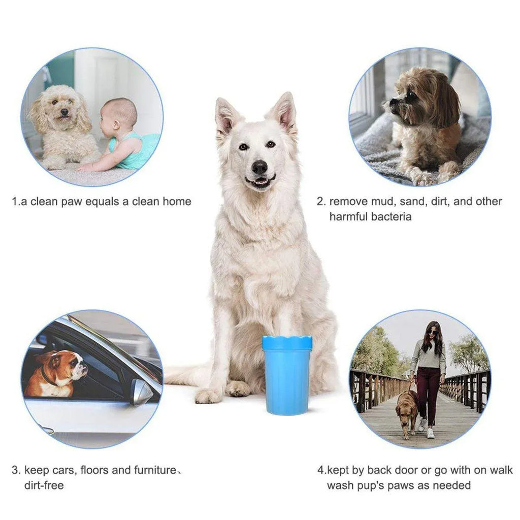 Dog Paw Cleaner Cup — Silicone Bristle Paw Washer (Green)