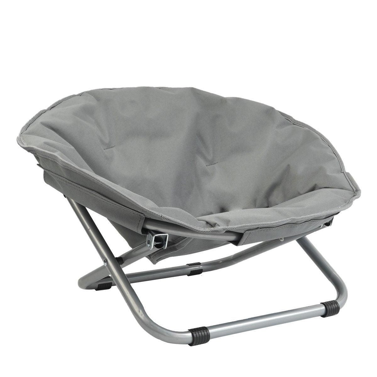 Folding Pet Bed Chair — Portable Round Bed for Cats & Small Dogs (Grey)