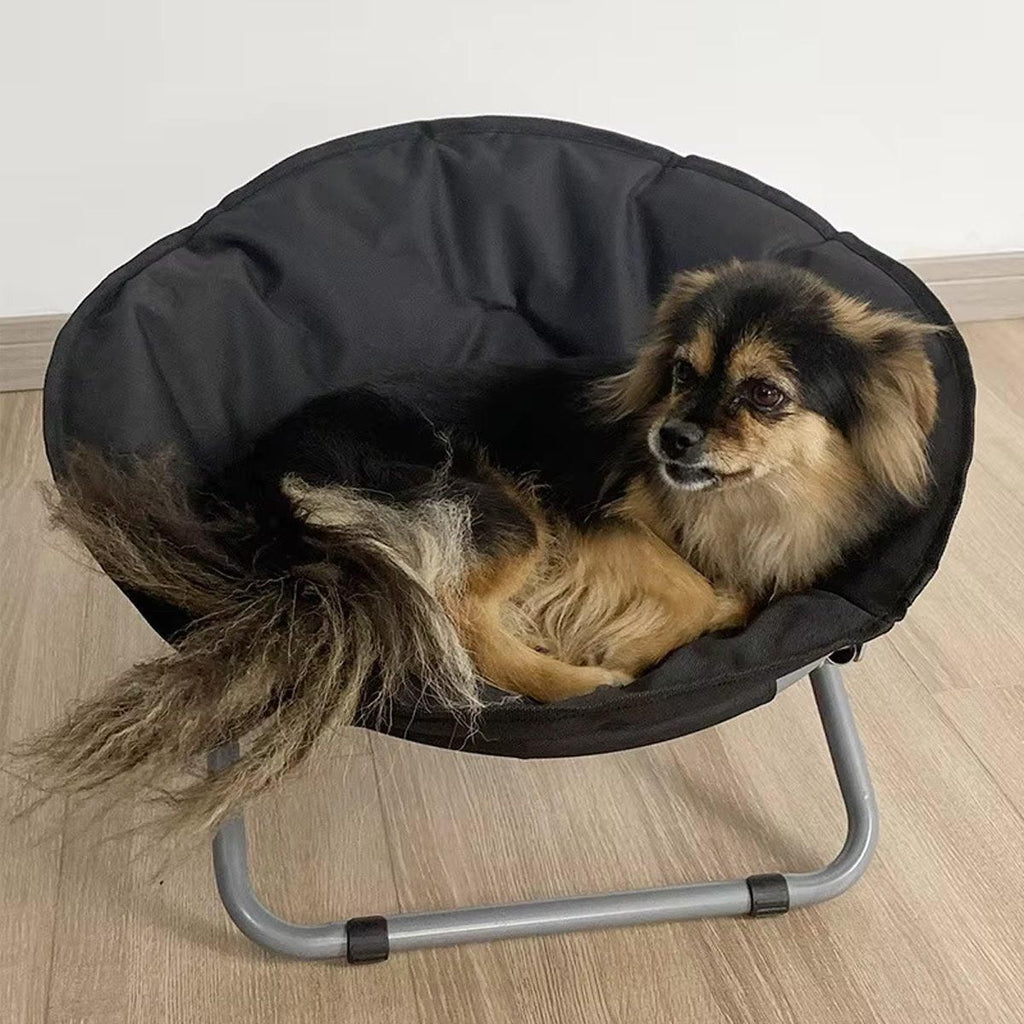 Folding Pet Bed Chair — Portable Round Bed for Cats & Small Dogs (Grey)
