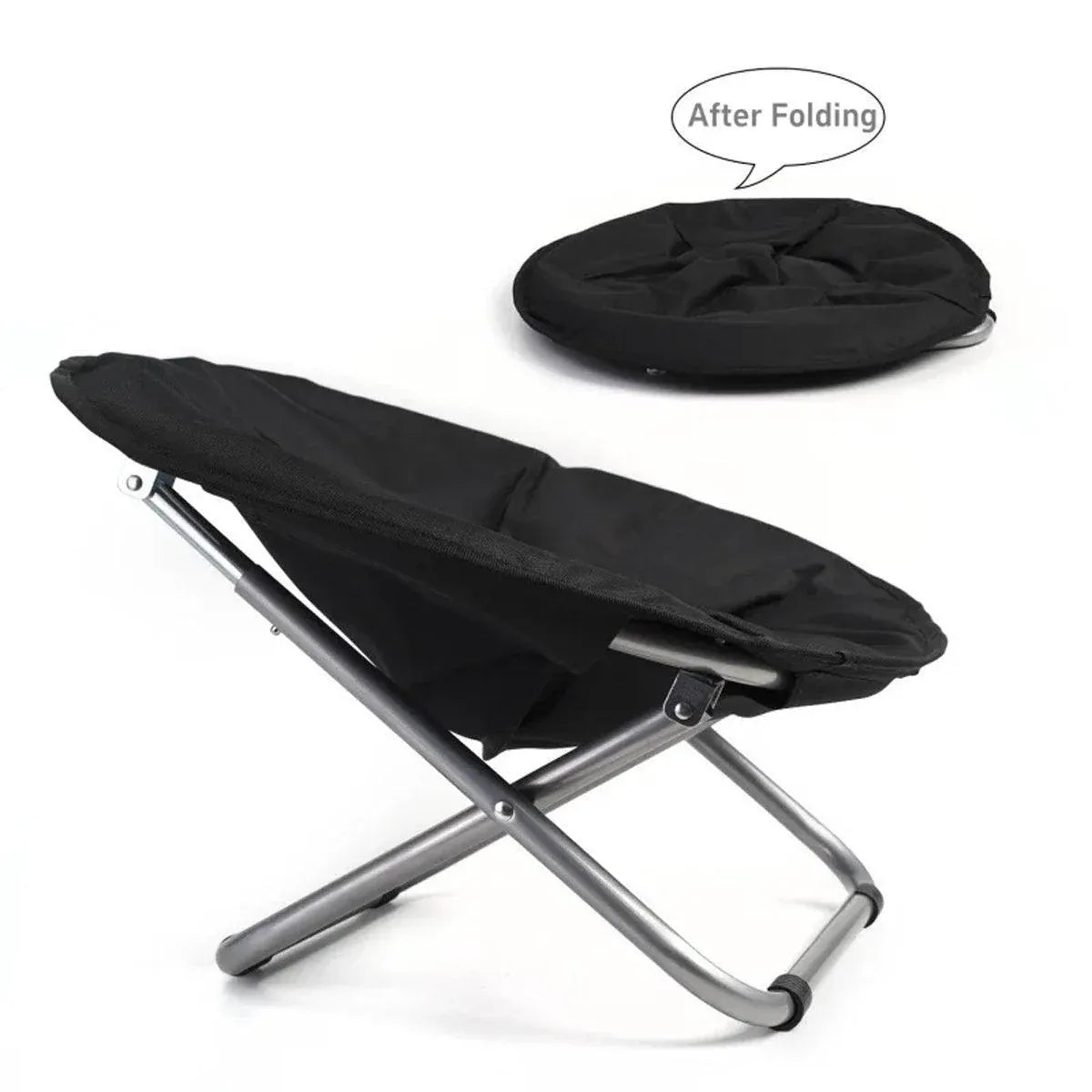 Folding Pet Bed Chair — Portable Round Bed for Cats & Small Dogs (Grey)