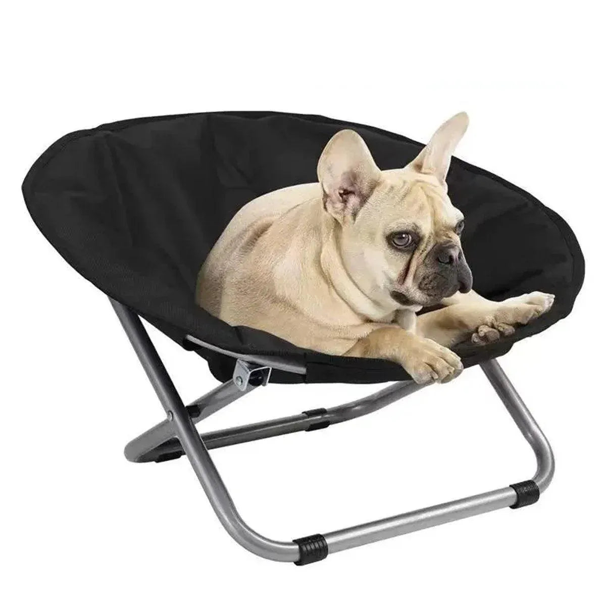 Folding Pet Bed Chair — Portable Round Bed for Cats & Small Dogs (Grey)