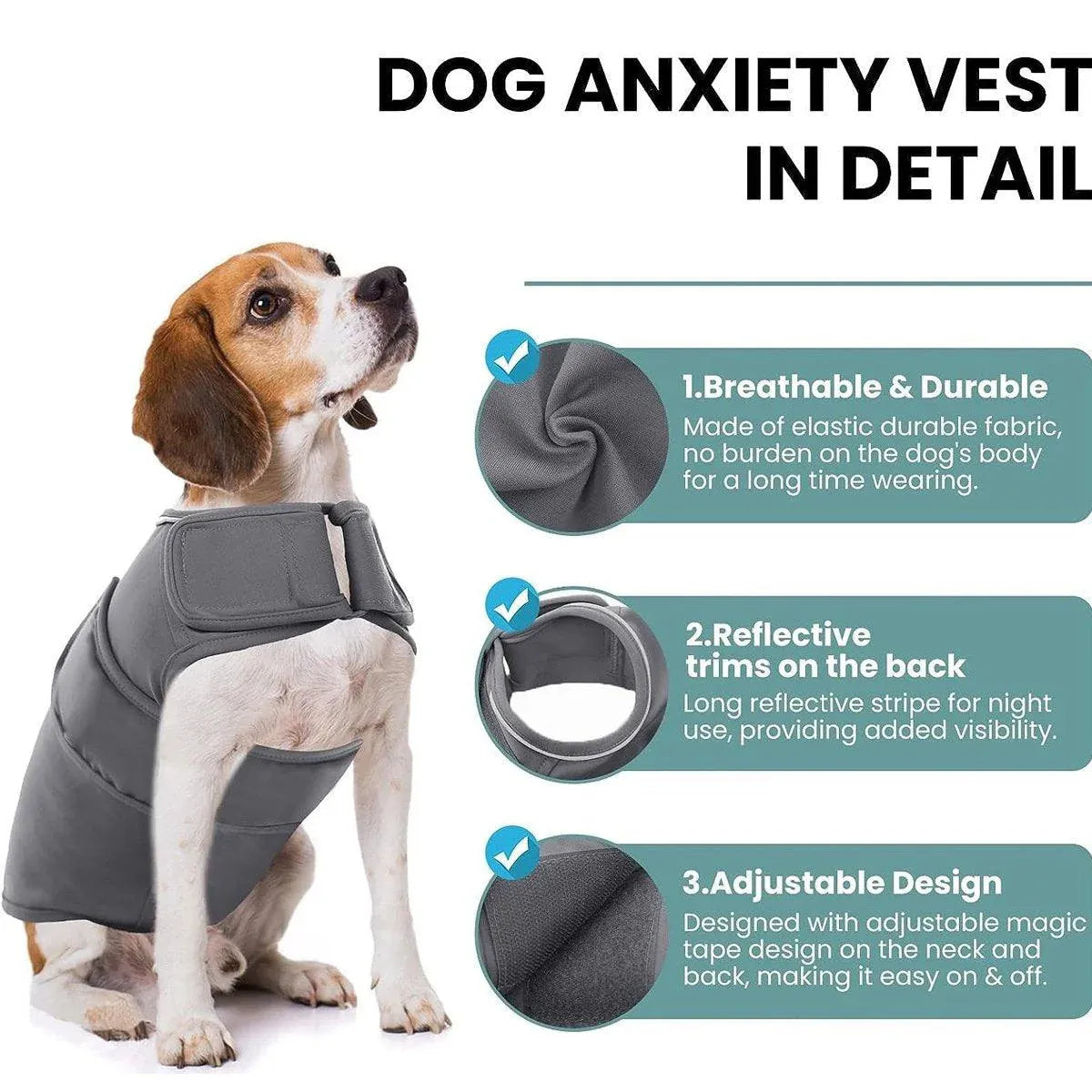 Calming Anxiety Vest for Dogs — Soft Comfort Wrap (Medium)