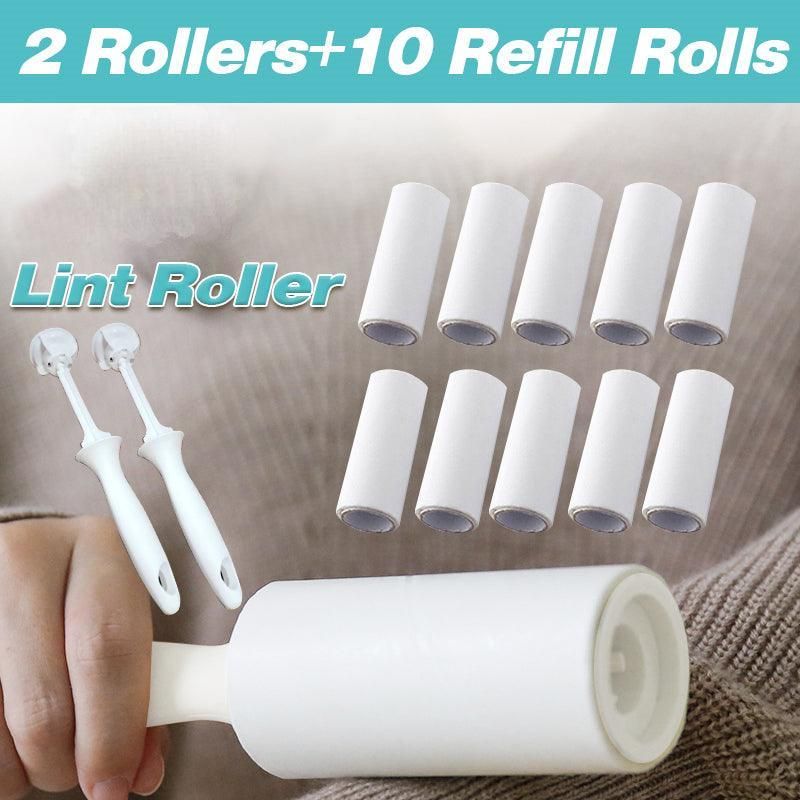 Pet Hair Lint Roller Set — 2 Handles + 10 Refill Rolls