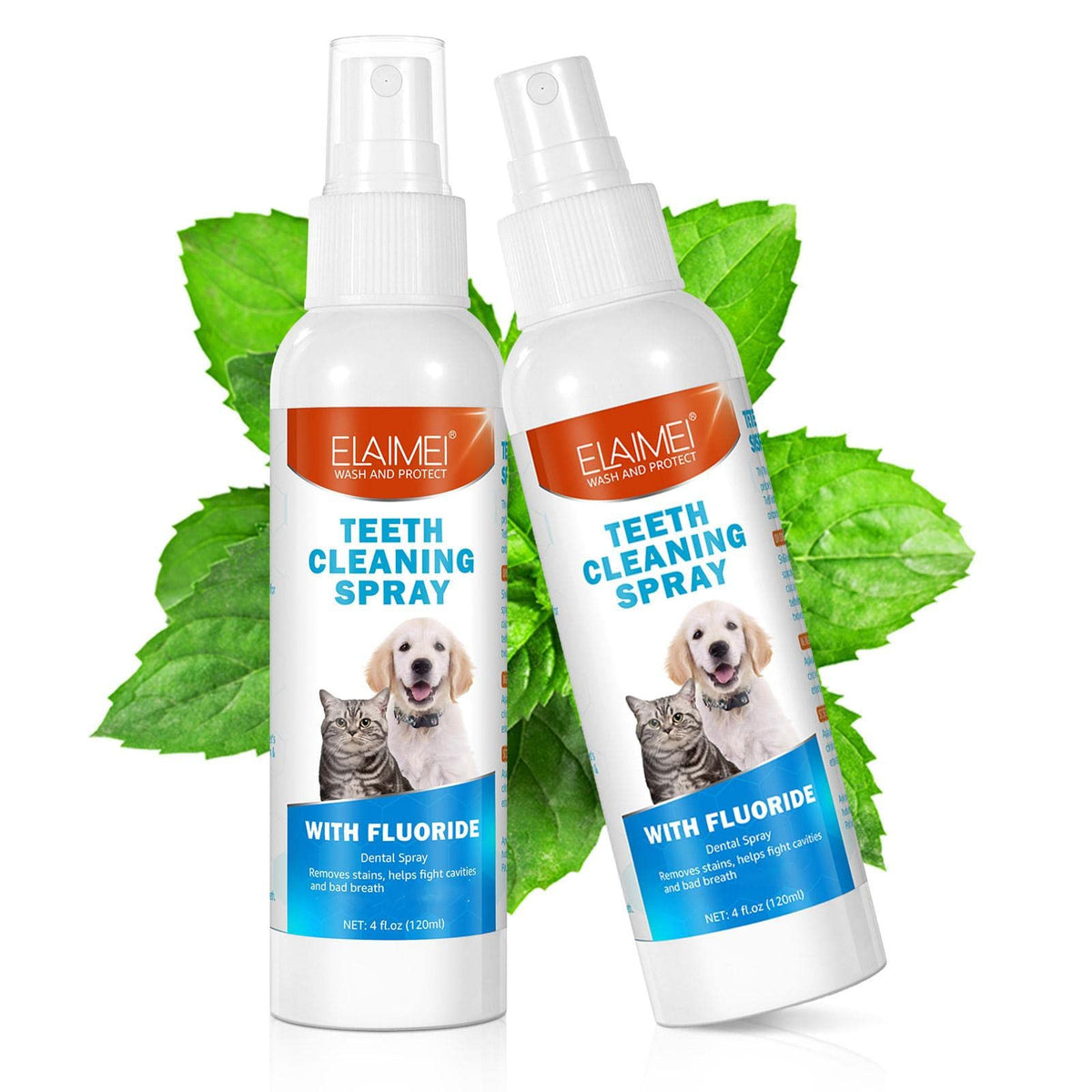 Pet Breath Freshener Spray — 2 x 120ml Oral Care