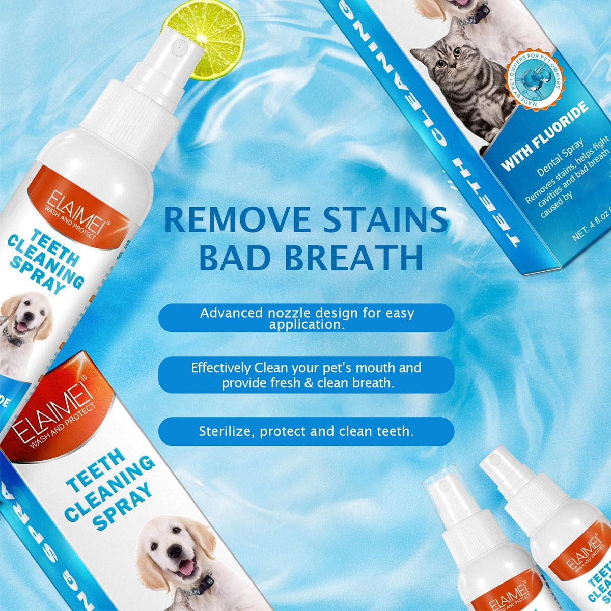 Pet Breath Freshener Spray — 2 x 120ml Oral Care
